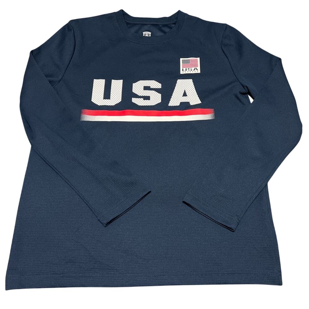 Eleven Vs 11 Dri Fit Team USA Soccer Long Sleeve Shirt Navy Blue Men's Medium